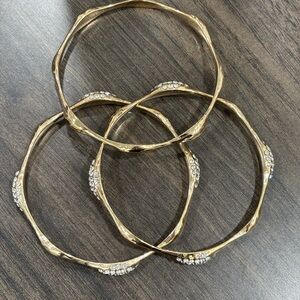 Elegant Gold and crystal  Women's Bangles